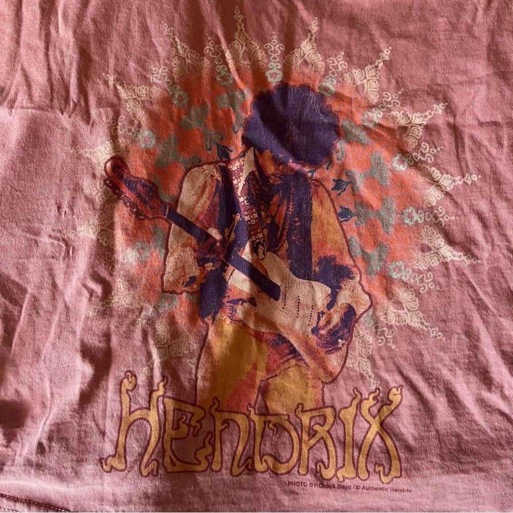 NWT Jimi Hendrix Pink Muscle Crop Shirt - L